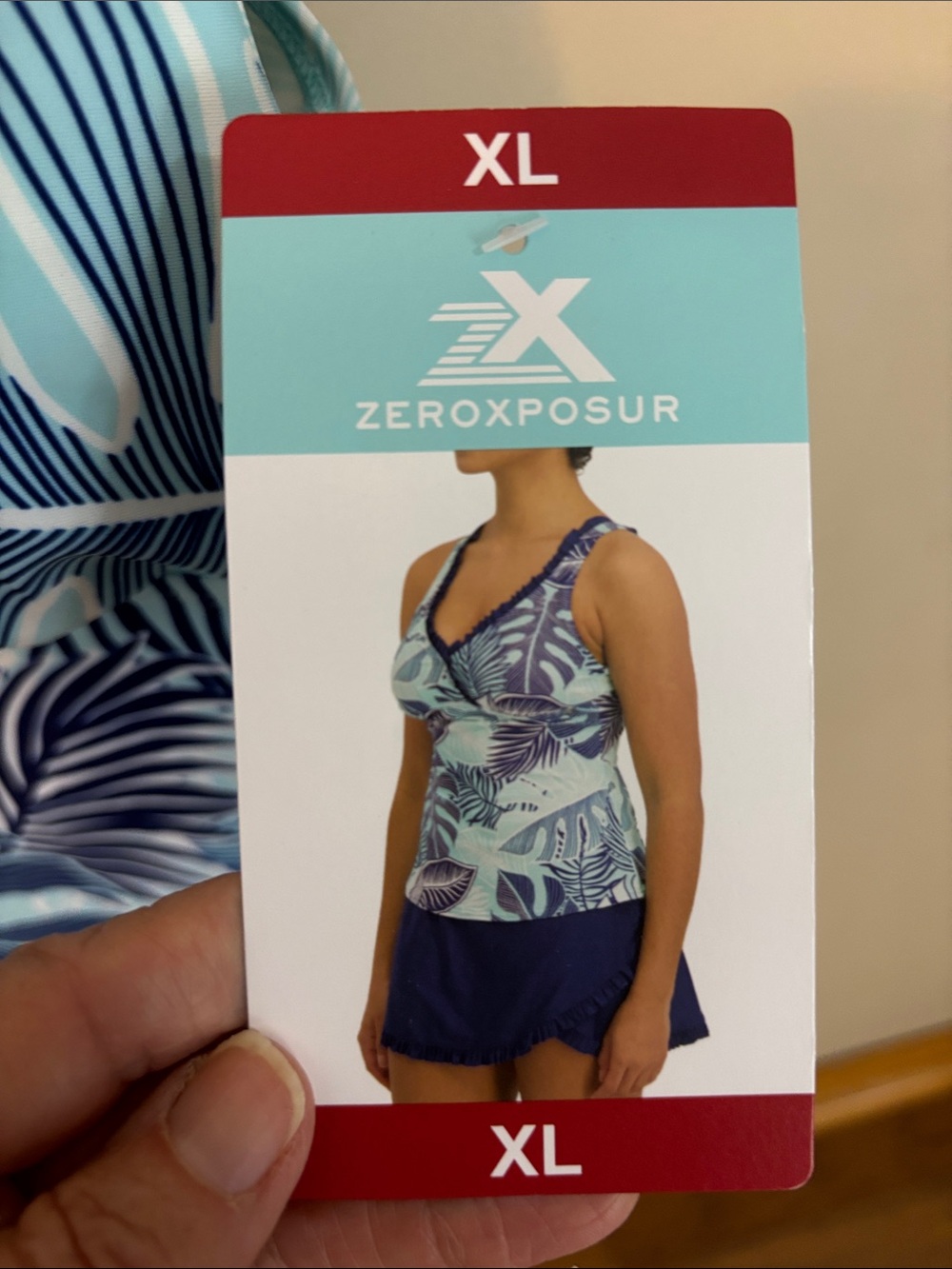 ZeroXposur 2 piece Tankini Swimsuit with Skirt Size XL 14-16 NWT